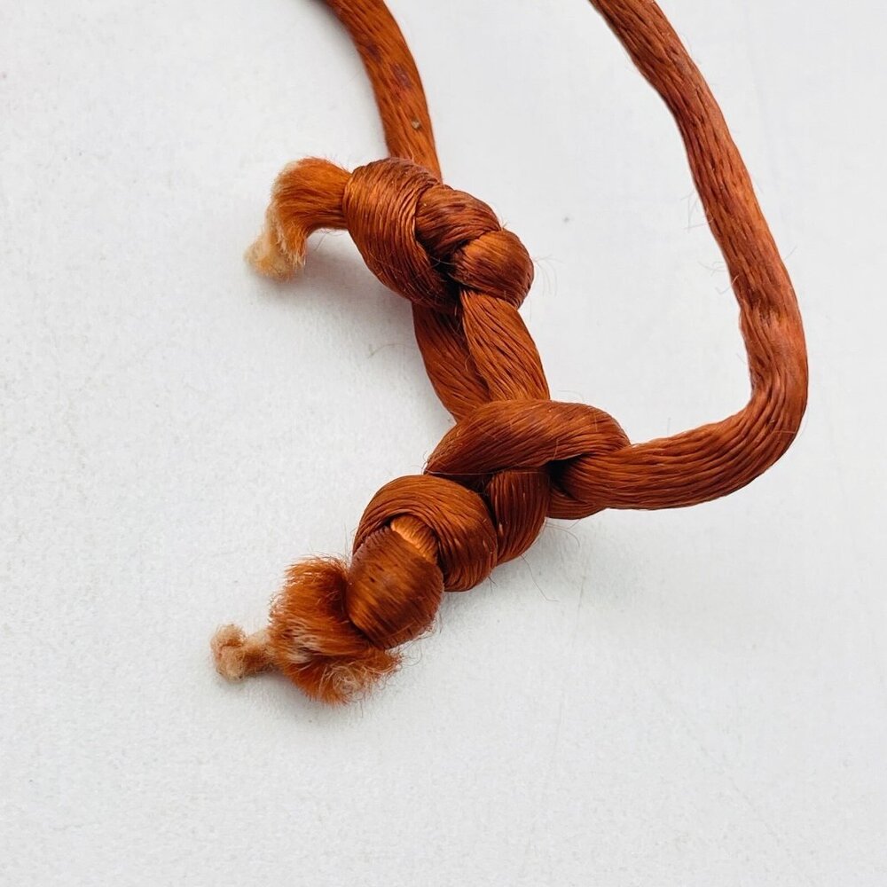 Artisan Heart Pendant Necklace Signed SC Natural Stone Cord Boho Southwest Style - Picture 3 of 8